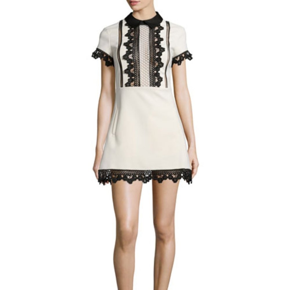 Self-Portrait Ariana Lace-Trim Mini Dress